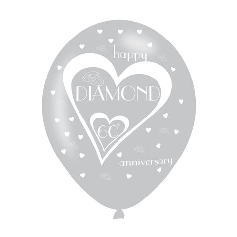 Latex Balloons - Anniversary - 60th Diamond