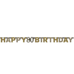 Banner - Birthday - Black/Gold/Silver - Ages 18 - 100