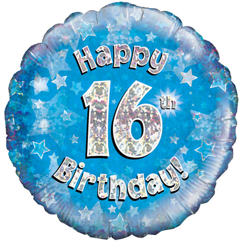 Foil Balloon - 18" - Happy 16th Birthday - Blue