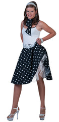 50's Rock 'N' Roll Skirt - Black / White