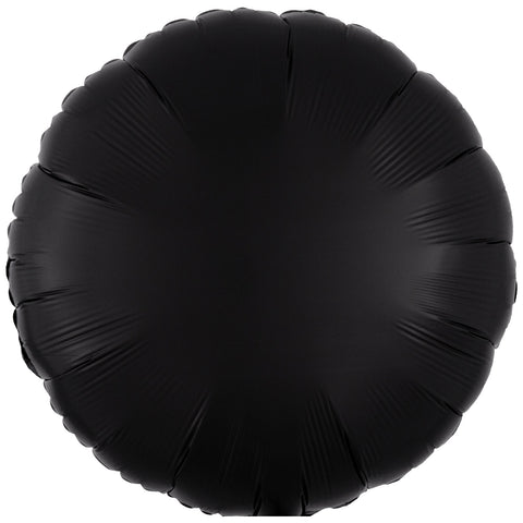 Foil Balloon - Solid Colour - Round - Silk Lustre - Black