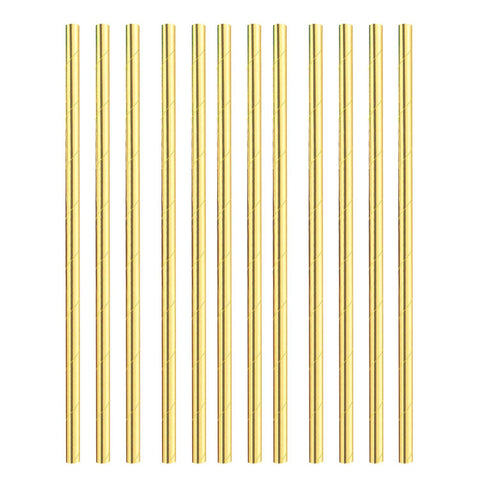 Straws - Paper - Gold
