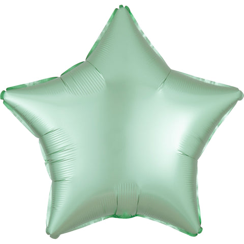 Foil Balloon - Solid Colour - Star - Silk Lustre - Mint Green