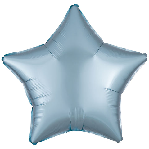 Foil Balloon - Solid Colour - Star - Silk Lustre - Pastel Blue