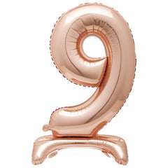 Airfill Foil Balloon - 30" - Number 9 - Silver/Rose Gold