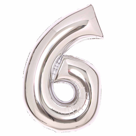 SuperShape Foil Balloon   Number 6 - Silver