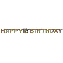 Banner - Birthday - Black/Gold/Silver - Ages 18 - 100