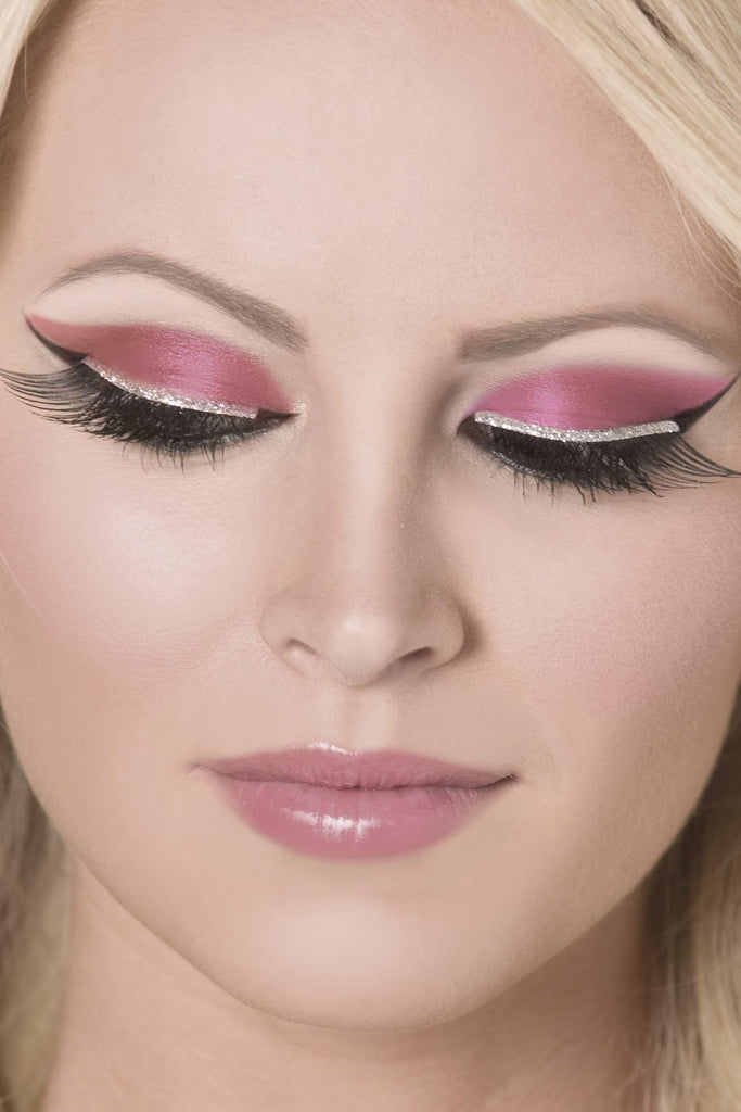 Eyelashes - Black with Silver Glitter