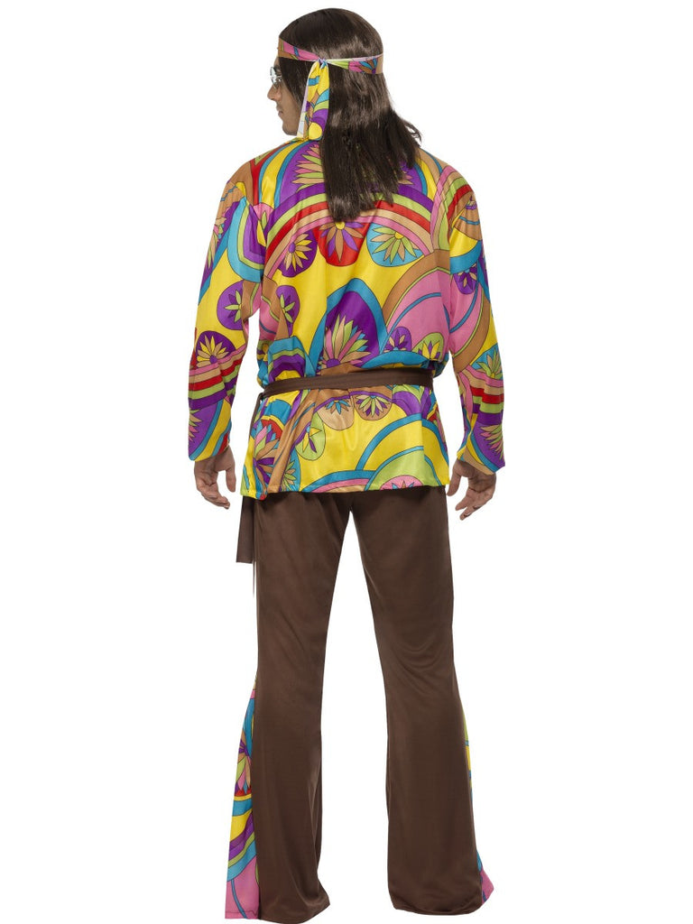 Mens 60s Costume Hippie Hippy 70s Psychedelic Cnd Shirt 1960s Disco Dance  Retro