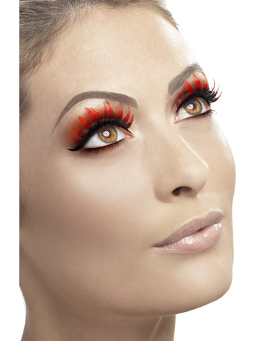 Eyelashes - Diamonte - Black/Red