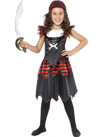 Pirate Girl Costume - Skull & Crossbones - Childs