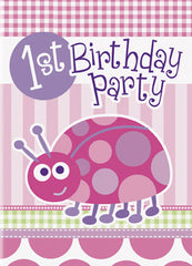 First Birthday Ladybug - Invitations