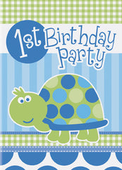 First Birthday Turtle - Invitations