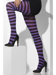Tights - Striped - Purple/Black