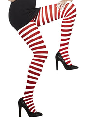 Tights - Striped - Red/White