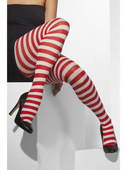 Tights - Striped - Red/White