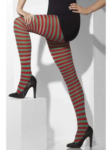 Tights - Striped - Green/Red