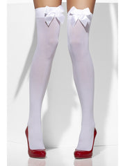 Hold Ups - Opaque - White with Bows (Assorted)