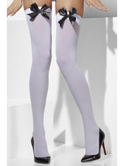Hold Ups - Opaque - White with Bows (Assorted)