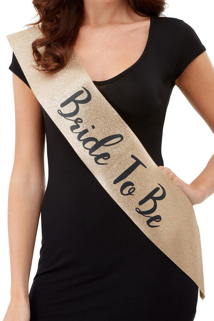 Sash - Bride To Be - Gold Glitter