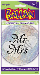 Foil Balloon - 18" - Mr & Mrs