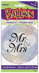 Foil Balloon - 18" - Mr & Mrs