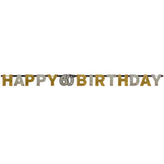 Banner - Birthday - Black/Gold/Silver - Ages 18 - 100