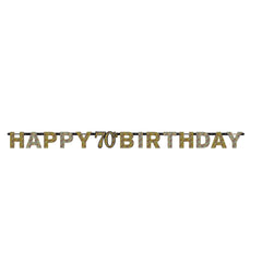 Banner - Birthday - Black/Gold/Silver - Ages 18 - 100