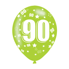 Latex Balloons - Age 80 & 90 - Multi-Coloured