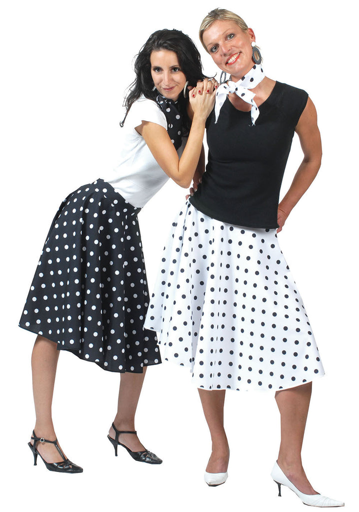 50's Rock 'N' Roll Skirt - Black / White