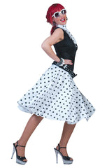 50's Rock 'N' Roll Skirt - Black / White