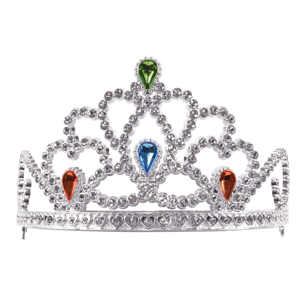 Tiara - Silver with Painted Jewels