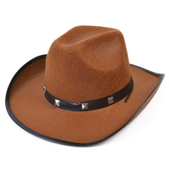 Cowboy Hat - Studded- Brown/Black/White