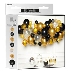 DIY Garland/Arch Kit - Latex Balloons - Gold/Black/Silver