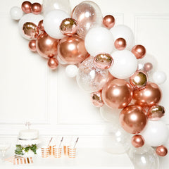 DIY Garland/Arch Kit - Latex Balloons - Rose Gold/White