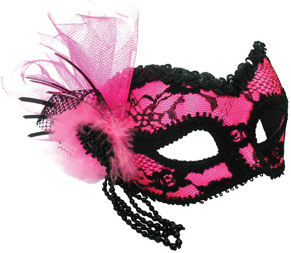 Eyemask - Lace - Pink/Black