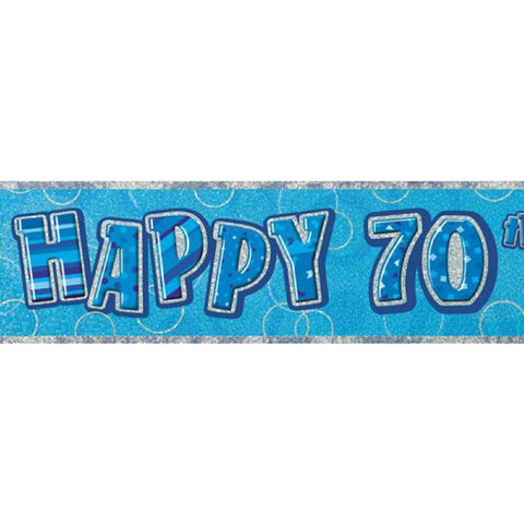 Banner - Birthday - Blue - Ages 70 & 100