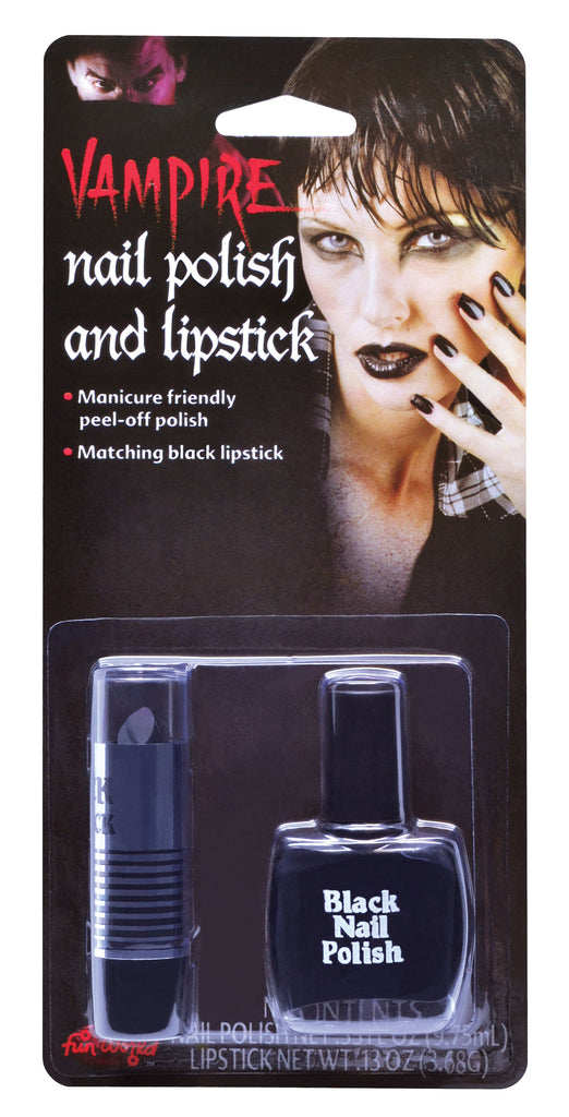 Lipstick & Nail Varnish Set - Black