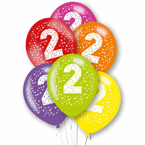 Latex Balloons - Age 2 - Multi-Coloured