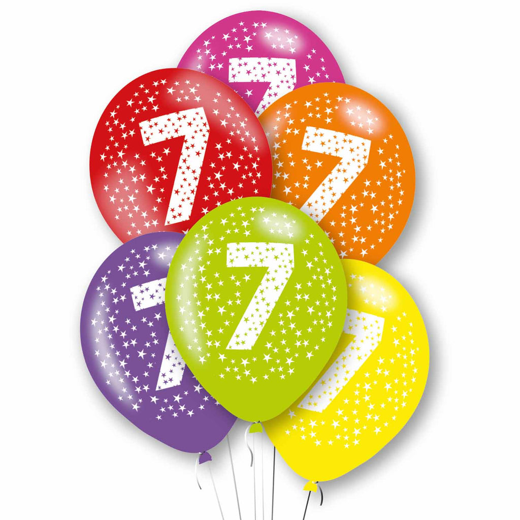 Latex Balloons - Age 7- Multi-Coloured