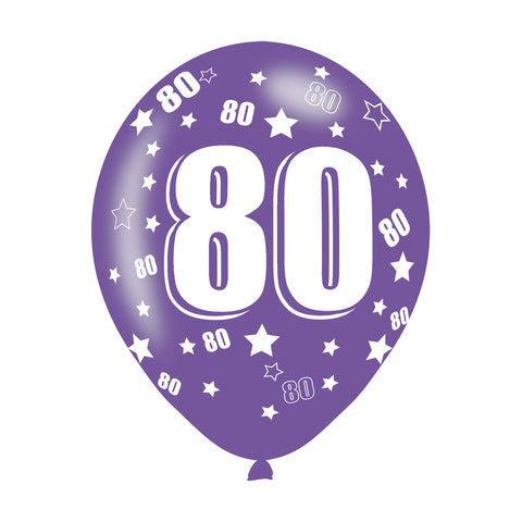 Latex Balloons - Age 80 & 90 - Multi-Coloured