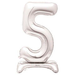 Airfill Foil balloon - 30" - Number 5 - Silver/Rose Gold