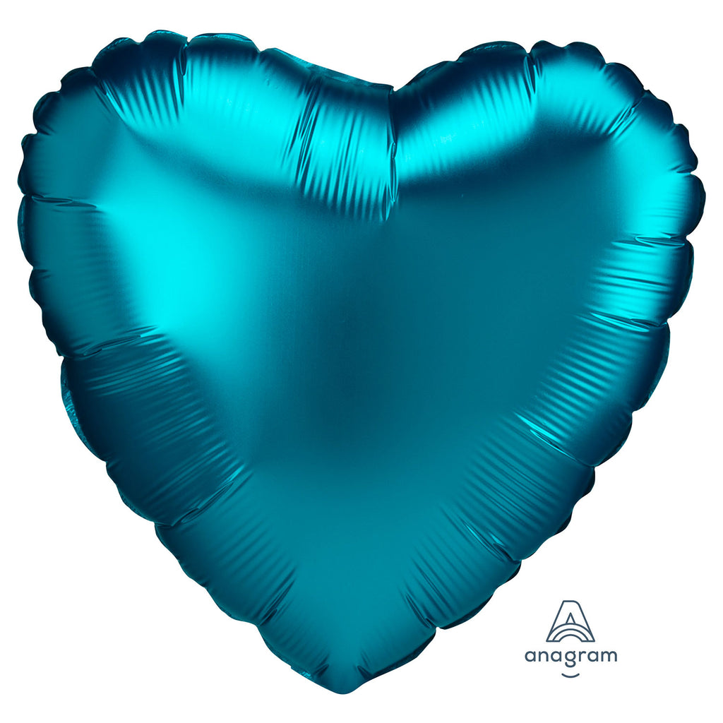 Foil Balloon - Solid Colour - Heart - Satin Luxe - Aqua