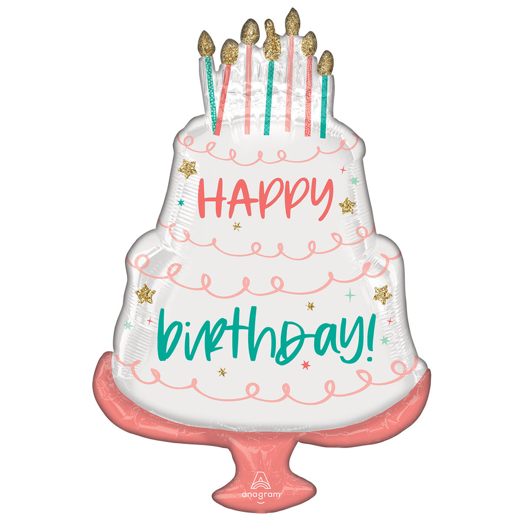 Foil Balloon - Supershape - Birthday Cake