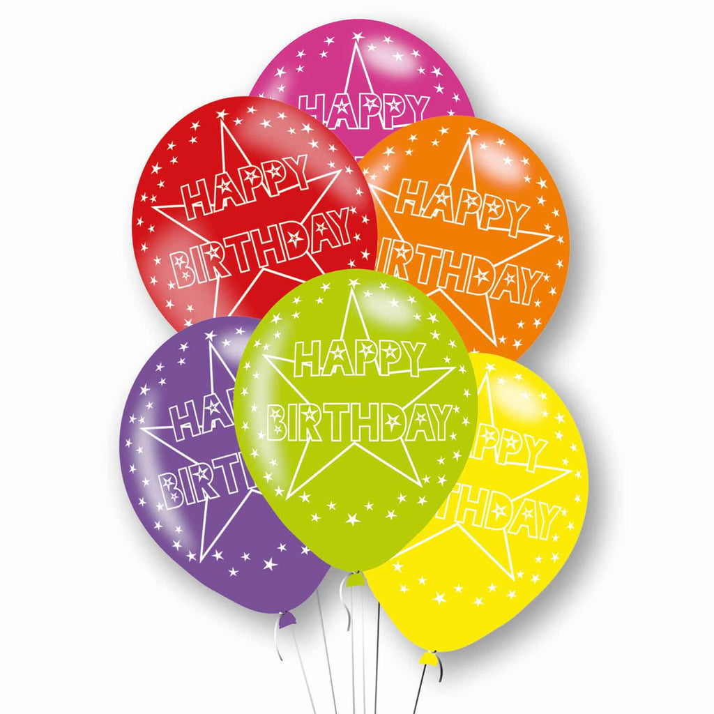 Latex Balloons - Birthday - Assorted Colours