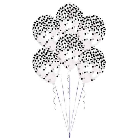 Latex Balloons - Confetti - Black