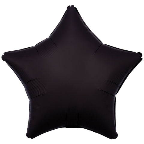 Foil Balloon - Solid Colour - Star - Silk Lustre - Black