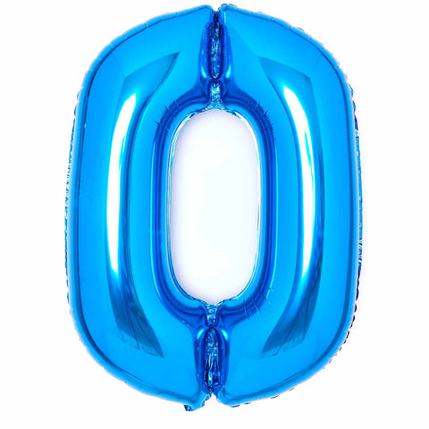 SuperShape Foil Balloon   Number 0 - Blue