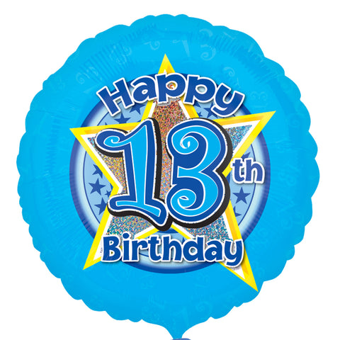 Foil Balloon - 18" - Age 13 - Blue