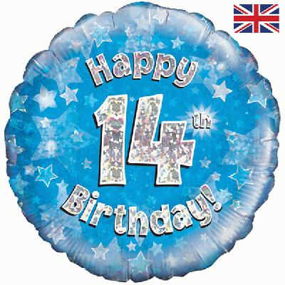 Foil Balloon - 18" - Age 14 - Blue